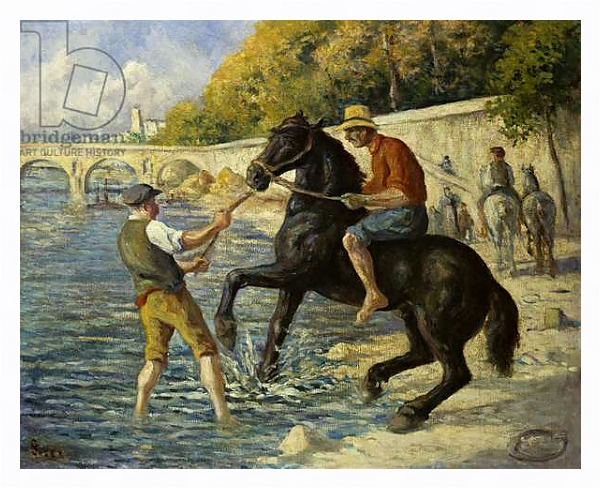 Постер Bathing Horses in the Seine, 1910 с типом исполнения На холсте в раме в багетной раме 221-03