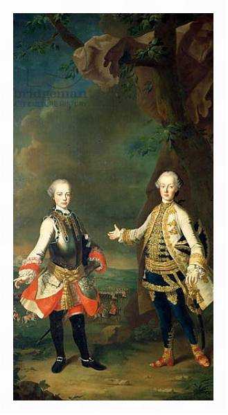 Постер Joseph and Leopold, sons of Francis I and Maria Theresa of Austria, later Joseph II and Leopold II с типом исполнения На холсте в раме в багетной раме 221-03