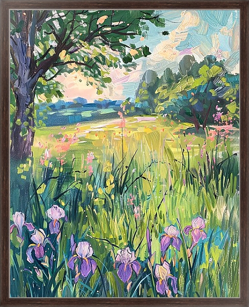 Постер Iris meadow с типом исполнения На холсте в раме в багетной раме 221-02