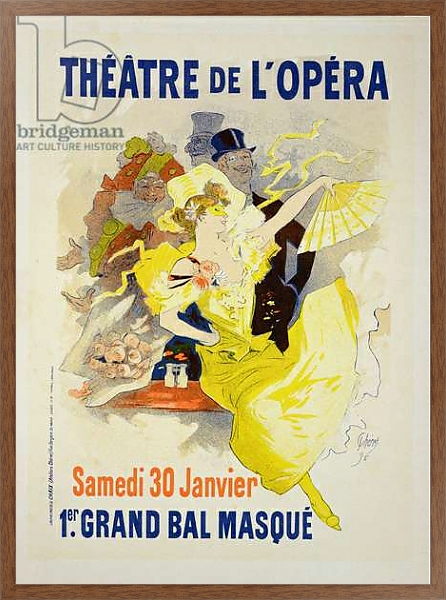 Постер Reproduction of a poster advertising the first 'Grand Bal Masque', Theatre de L'Opera, Paris, 1896 с типом исполнения На холсте в раме в багетной раме 1727.4310