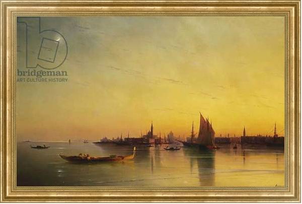 Постер Venice from the Lagoon at Sunset, 1873 с типом исполнения На холсте в раме в багетной раме NA033.1.051