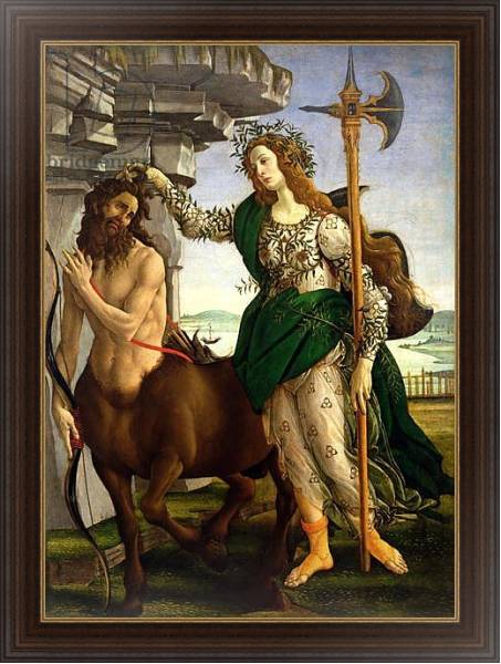 Постер Athene and the Centaur, c.1480 с типом исполнения На холсте в раме в багетной раме 1.023.151
