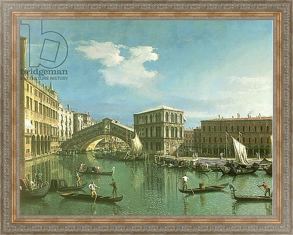 Постер The Rialto Bridge, Venice 2 с типом исполнения На холсте в раме в багетной раме 484.M48.310