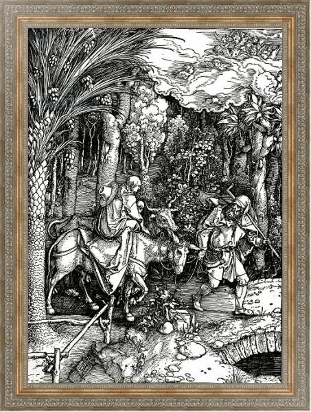 Постер The Flight into Egypt, from the 'Life of the Virgin' series, published in 1511 с типом исполнения На холсте в раме в багетной раме 484.M48.310