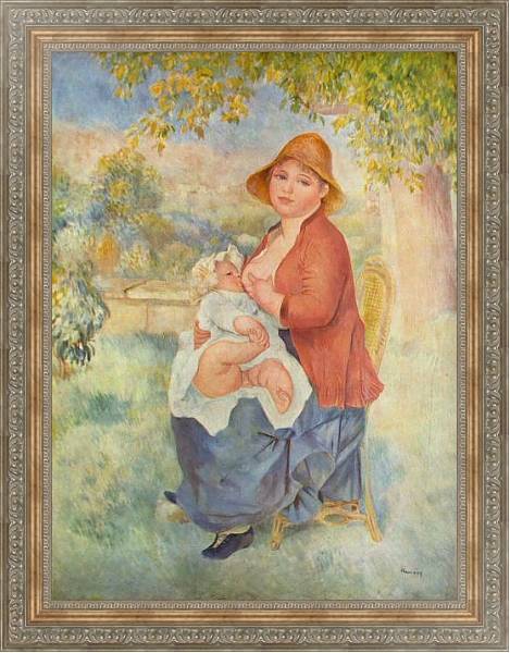 Постер Дитя у груди (Материнство) с типом исполнения На холсте в раме в багетной раме 484.M48.310