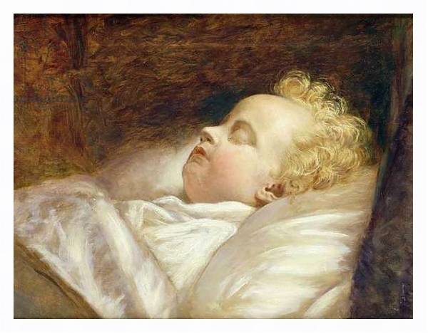 Постер Young Frederick Asleep at Last c.1855 с типом исполнения На холсте в раме в багетной раме 221-03