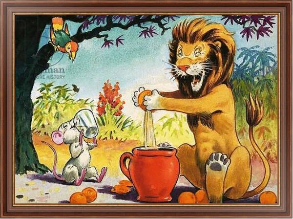Постер Leo the Friendly Lion 18 с типом исполнения На холсте в раме в багетной раме 35-M719P-83
