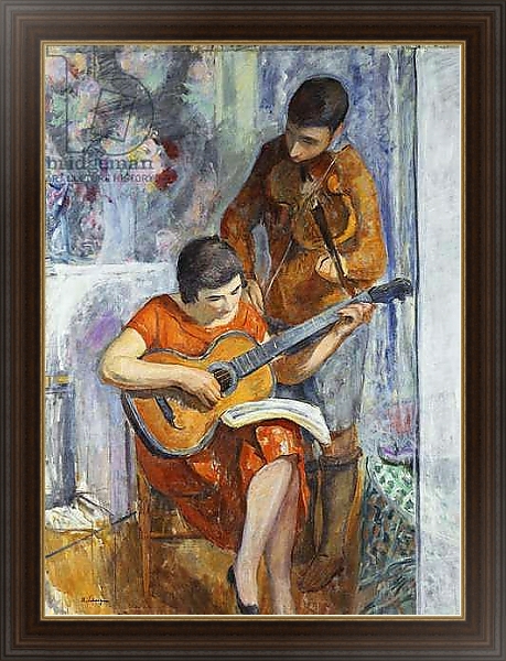 Постер The Musicians; Les musiciens, c.1930 с типом исполнения На холсте в раме в багетной раме 1.023.151