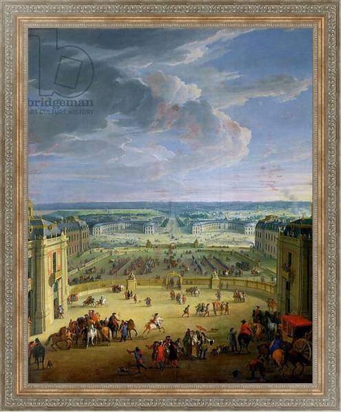 Постер Perspective View from the Chateau of Versailles of the Place d'Armes and the Stables, 1688 с типом исполнения На холсте в раме в багетной раме 484.M48.310