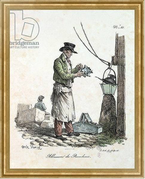 Постер The Lamplighter, engraved by Francois Seraphin Delpech с типом исполнения На холсте в раме в багетной раме NA033.1.051