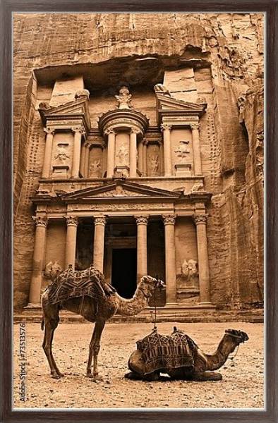 Постер Древний город Петра, Иордания с типом исполнения На холсте в раме в багетной раме 221-02