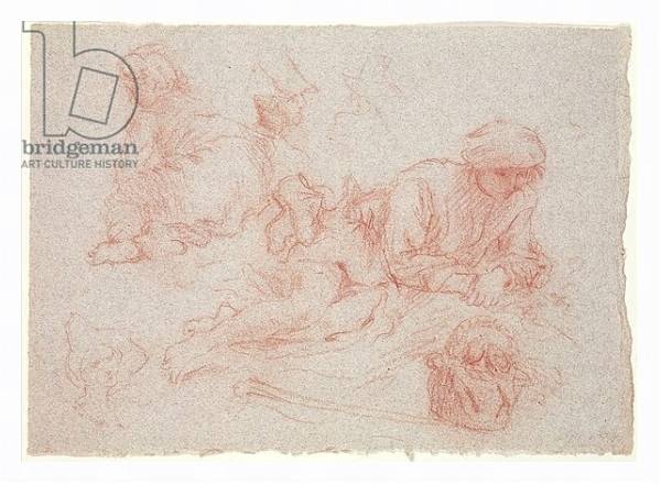 Постер Study of a reclining man с типом исполнения На холсте в раме в багетной раме 221-03