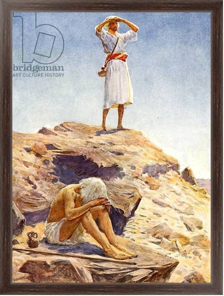 Постер Elijah and his servant watching for rain on Mount Carmel с типом исполнения На холсте в раме в багетной раме 221-02