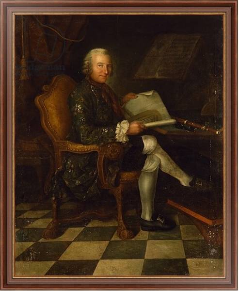 Постер Isaac Egmont von Chasot at his Desk, 1750 с типом исполнения На холсте в раме в багетной раме 35-M719P-83
