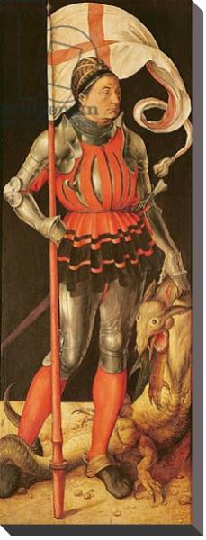 Постер Stephan Paumgartner portrayed as Saint George, left panel of the Paumgartner Altarpiece, c.1500 с типом исполнения На холсте без рамы