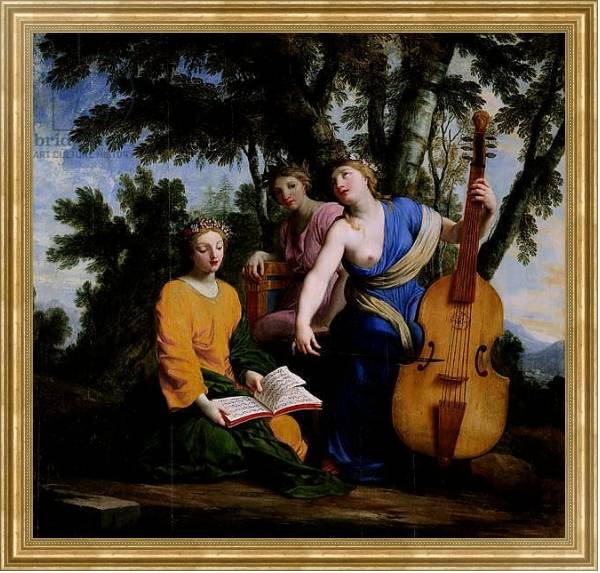 Постер The Muses Melpomene, Erato and Polymnia, 1652-55 с типом исполнения На холсте в раме в багетной раме NA033.1.051