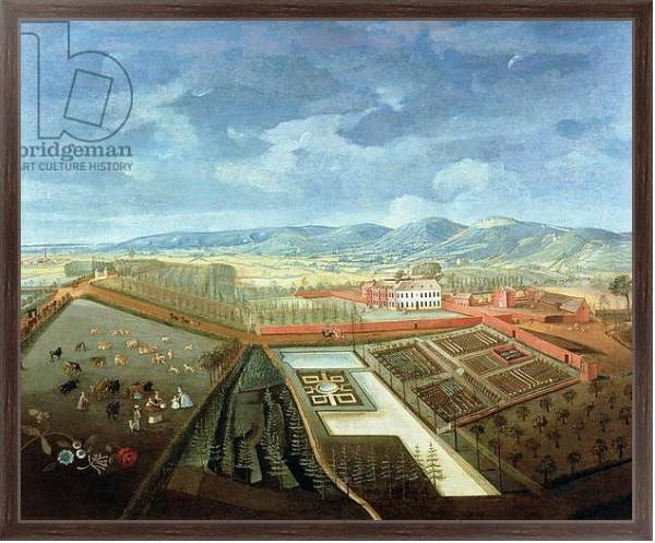 Постер Panoramic View of Charlton Park, c.1745 с типом исполнения На холсте в раме в багетной раме 221-02