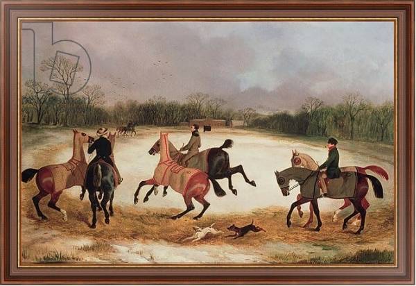 Постер Grooms exercising racehorses с типом исполнения На холсте в раме в багетной раме 35-M719P-83