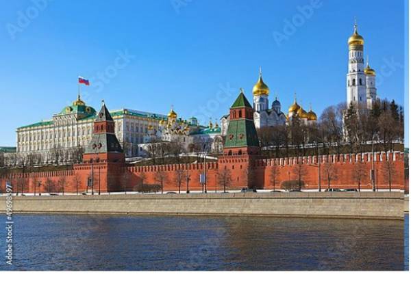 Постер Россия, Москва. Вид на Кремль №3 с типом исполнения На холсте без рамы