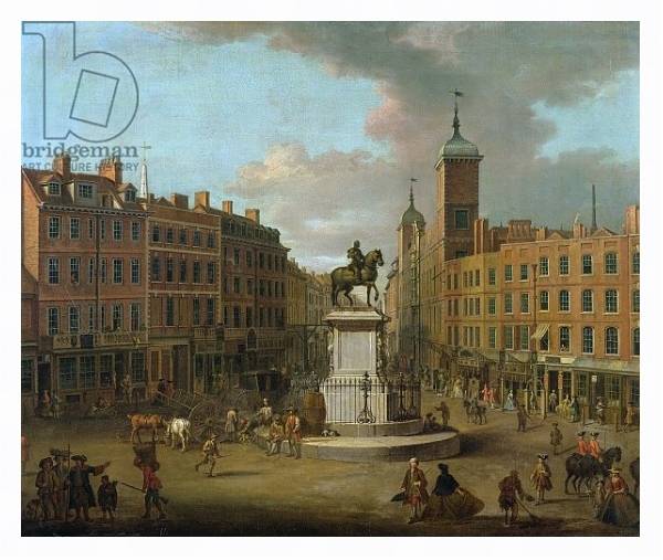 Постер A View of Charing Cross and Northumberland House, 1746 с типом исполнения На холсте в раме в багетной раме 221-03