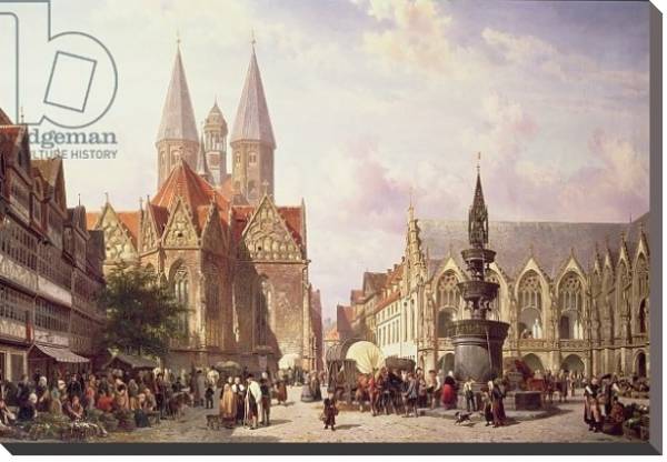 Постер Market Scene at Braunschweig с типом исполнения На холсте без рамы