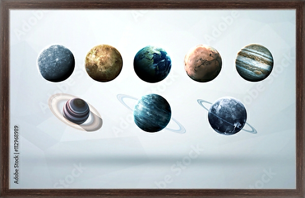 Постер Планеты солнечной системы с типом исполнения На холсте в раме в багетной раме 221-02