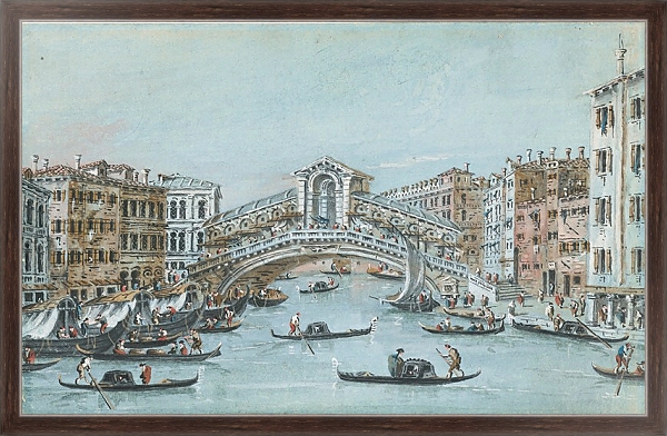 Постер The Rialto Bridge с типом исполнения На холсте в раме в багетной раме 221-02