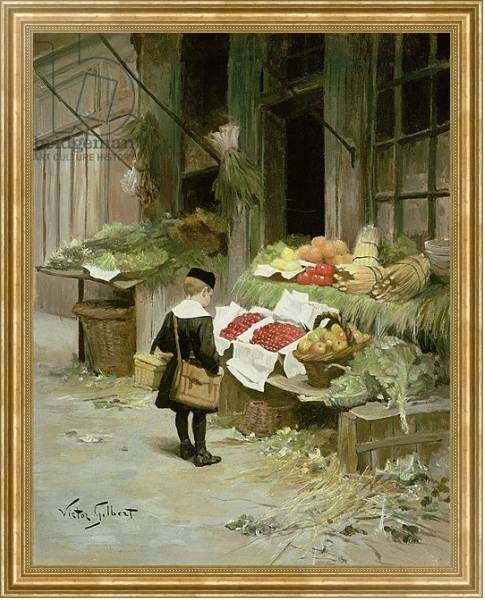 Постер Little Boy at the Market с типом исполнения На холсте в раме в багетной раме NA033.1.051
