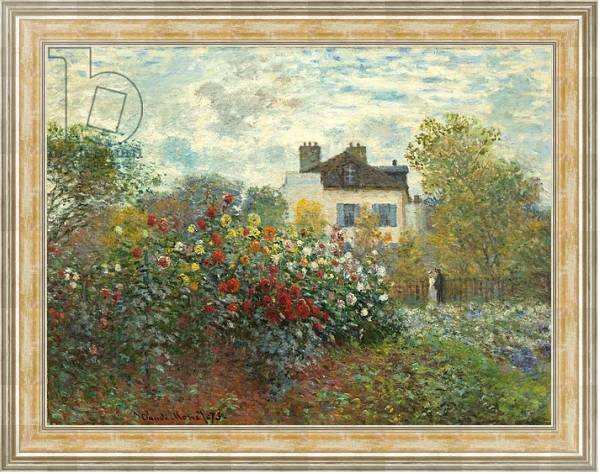 Постер The Artist's Garden in Argenteuil, 1873 с типом исполнения На холсте в раме в багетной раме NA053.0.115