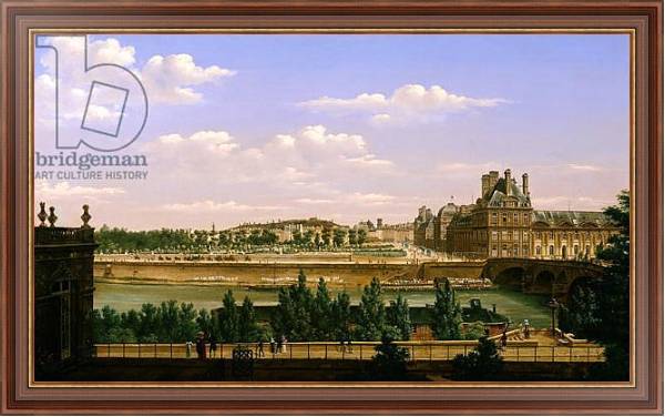 Постер View of the Gardens and Palace of the Tuileries from the Quai d'Orsay, 1813 с типом исполнения На холсте в раме в багетной раме 35-M719P-83
