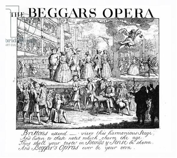 Постер The Beggar's Opera Burlesqued, 1728 с типом исполнения На холсте в раме в багетной раме 221-03