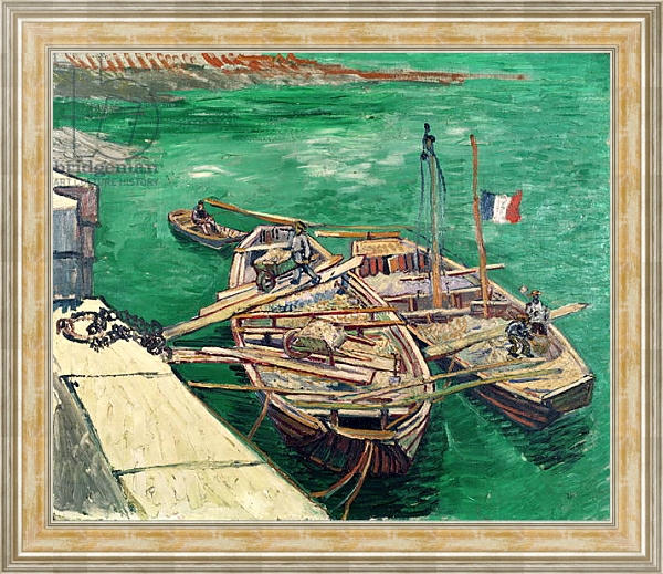 Постер Landing Stage with Boats, 1888 с типом исполнения На холсте в раме в багетной раме NA053.0.115