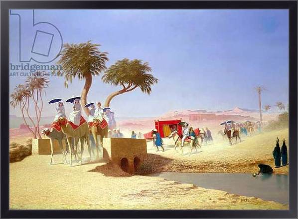 Постер The Empress Eugenie visiting the Pyramids с типом исполнения На холсте в раме в багетной раме 221-01