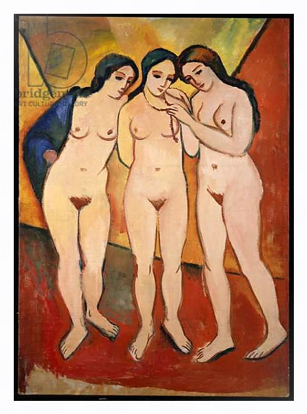 Постер Three Nude Women, 1912 с типом исполнения На холсте в раме в багетной раме 221-03