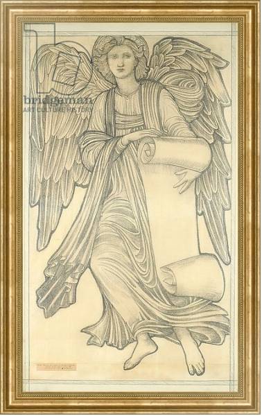 Постер Angel with Scroll - figure number nine, 1880 с типом исполнения На холсте в раме в багетной раме NA033.1.051