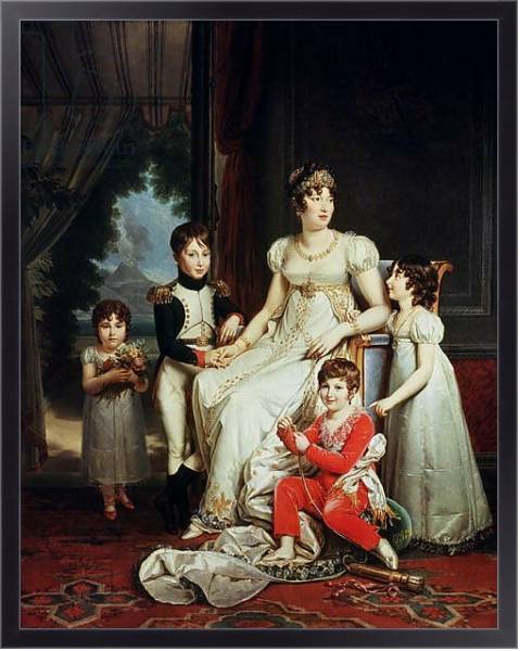 Постер Caroline Bonaparte and her Children с типом исполнения На холсте в раме в багетной раме 221-01
