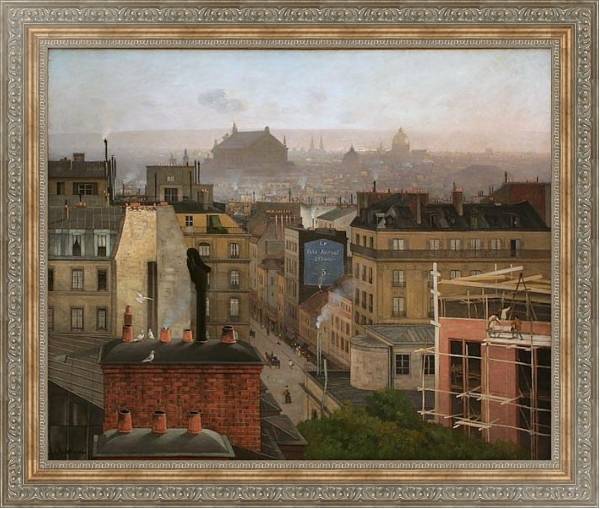 Постер Вид на Париж с Монмартра с типом исполнения На холсте в раме в багетной раме 484.M48.310
