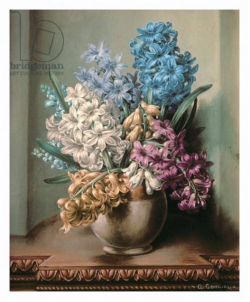 Постер AB/313 Hyacinths in a Pottery Vase с типом исполнения На холсте в раме в багетной раме 221-03