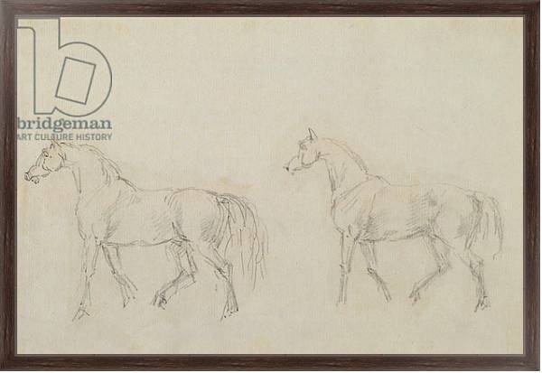 Постер Two horses walking left с типом исполнения На холсте в раме в багетной раме 221-02