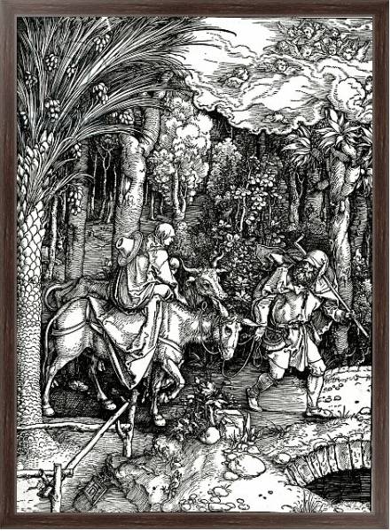 Постер The Flight into Egypt, from the 'Life of the Virgin' series, published in 1511 с типом исполнения На холсте в раме в багетной раме 221-02