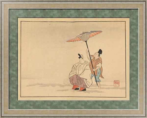 Постер Sakai Hōitsu gajō, Pl.18 с типом исполнения Акварель в раме в багетной раме 485.M40.584
