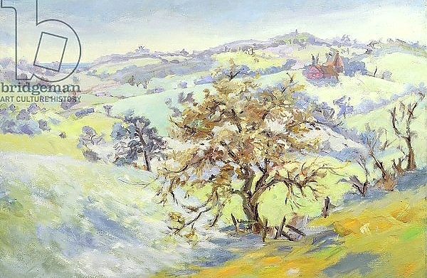 Постер From Udimore Towards Peasmarch, Sussex, in winter с типом исполнения На холсте без рамы