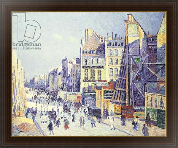 Постер La Rue Reaumur, 1897 с типом исполнения На холсте в раме в багетной раме 1.023.151