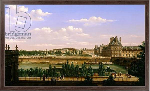 Постер View of the Gardens and Palace of the Tuileries from the Quai d'Orsay, 1813 с типом исполнения На холсте в раме в багетной раме 221-02