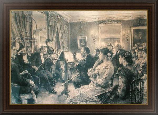 Постер The Quartet or The Musical Evening at the House of Amaury Duval, 1881 с типом исполнения На холсте в раме в багетной раме 1.023.151
