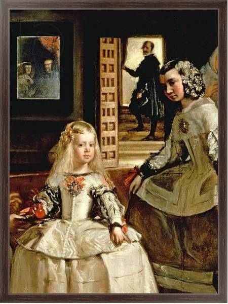 Постер Las Meninas, detail of the Infanta Margarita and her maid, 1656 с типом исполнения На холсте в раме в багетной раме 221-02
