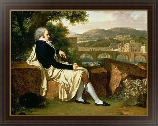 Постер Allen Smith seated Above the River Arno, contemplating Florence, 1797 с типом исполнения На холсте в раме в багетной раме 1.023.151