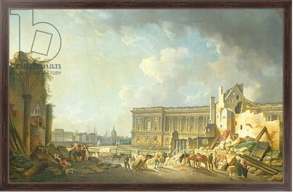Постер Clearing the Colonnade of the Louvre, 1764 с типом исполнения На холсте в раме в багетной раме 221-02
