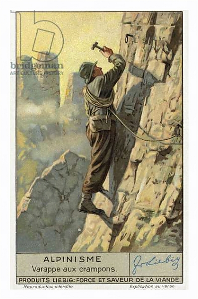 Постер Climbing using crampons с типом исполнения На холсте в раме в багетной раме 221-03