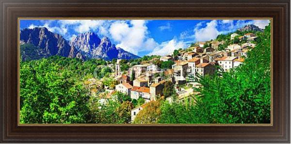 Постер Франция, Корсика. Эвиза - горная деревня с типом исполнения На холсте в раме в багетной раме 1.023.151